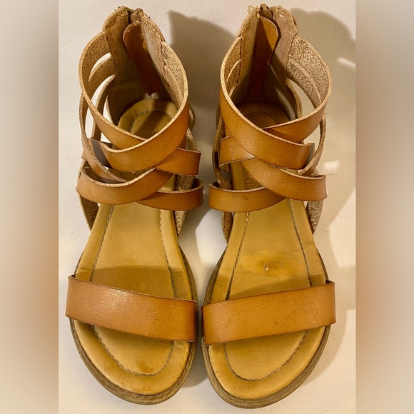 Blowfish Malibu Brown Leather Back Zip Sandles size 3.5 - Picture 4 of 4